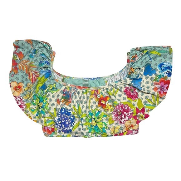 Johnny Was Other - Johnny Was Destin Flounce Swim Top Only Floral Ruffle Boho Medium EUC